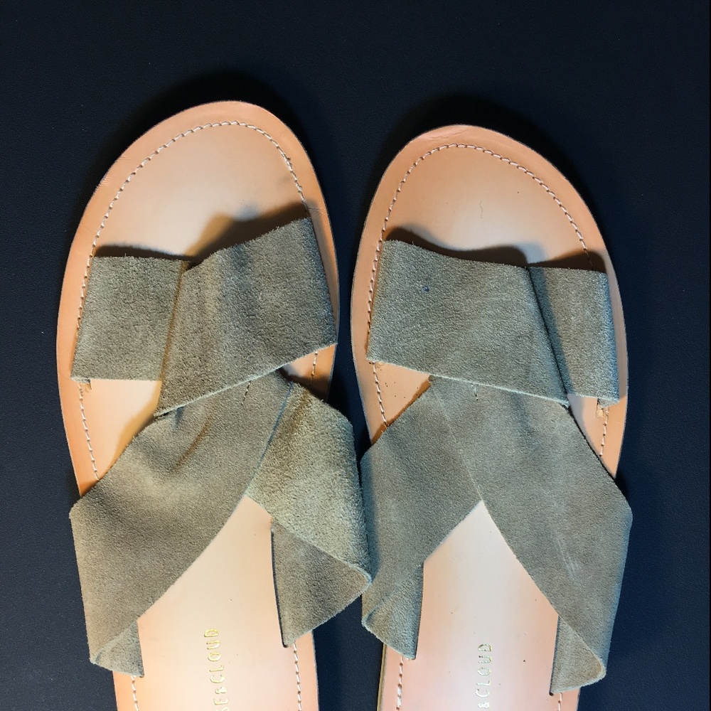 Muss & Cloud Tan Strap Sandals Flat Sz 13 W